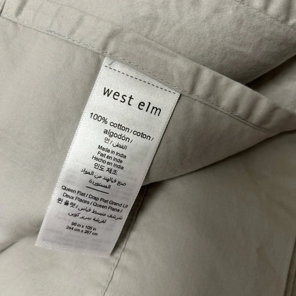 West Elm 400 thread count sateen wide hem sheet set